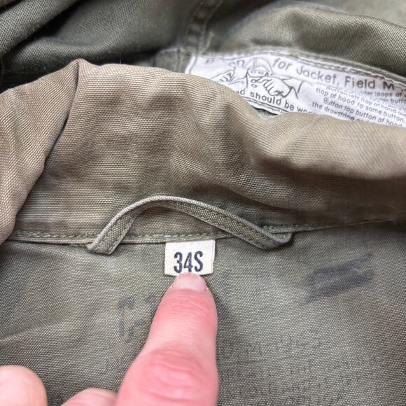 Rare VTG M43 Field Jacket Hooded WW2 Reworked Don't Know Don't Care Men's 34S - Picture 7 of 12